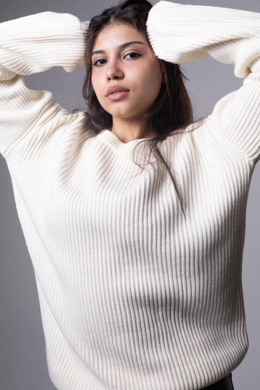 Cream Knitted Crewneck