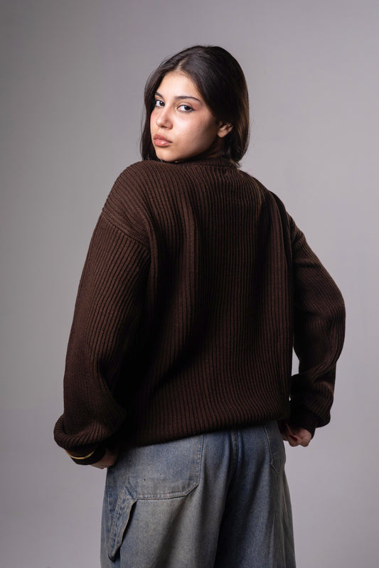 Brown Knitted Crewneck