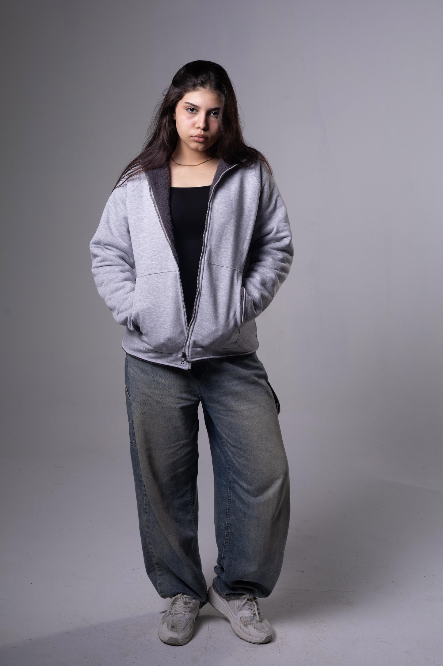 Grey Double Face Jacket