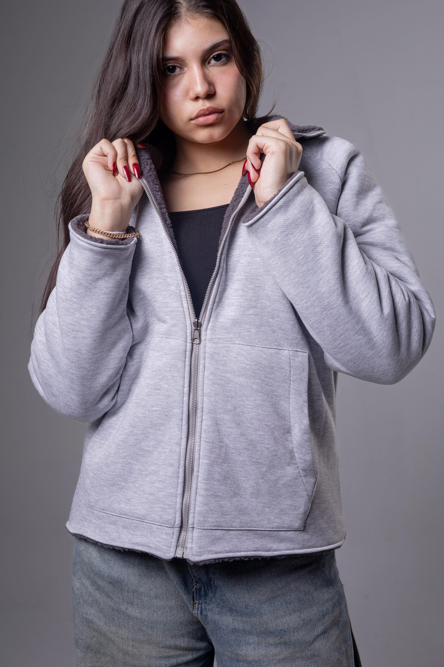 Grey Double Face Jacket