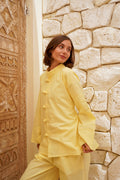 Baby Yellow Linen Tang Suit