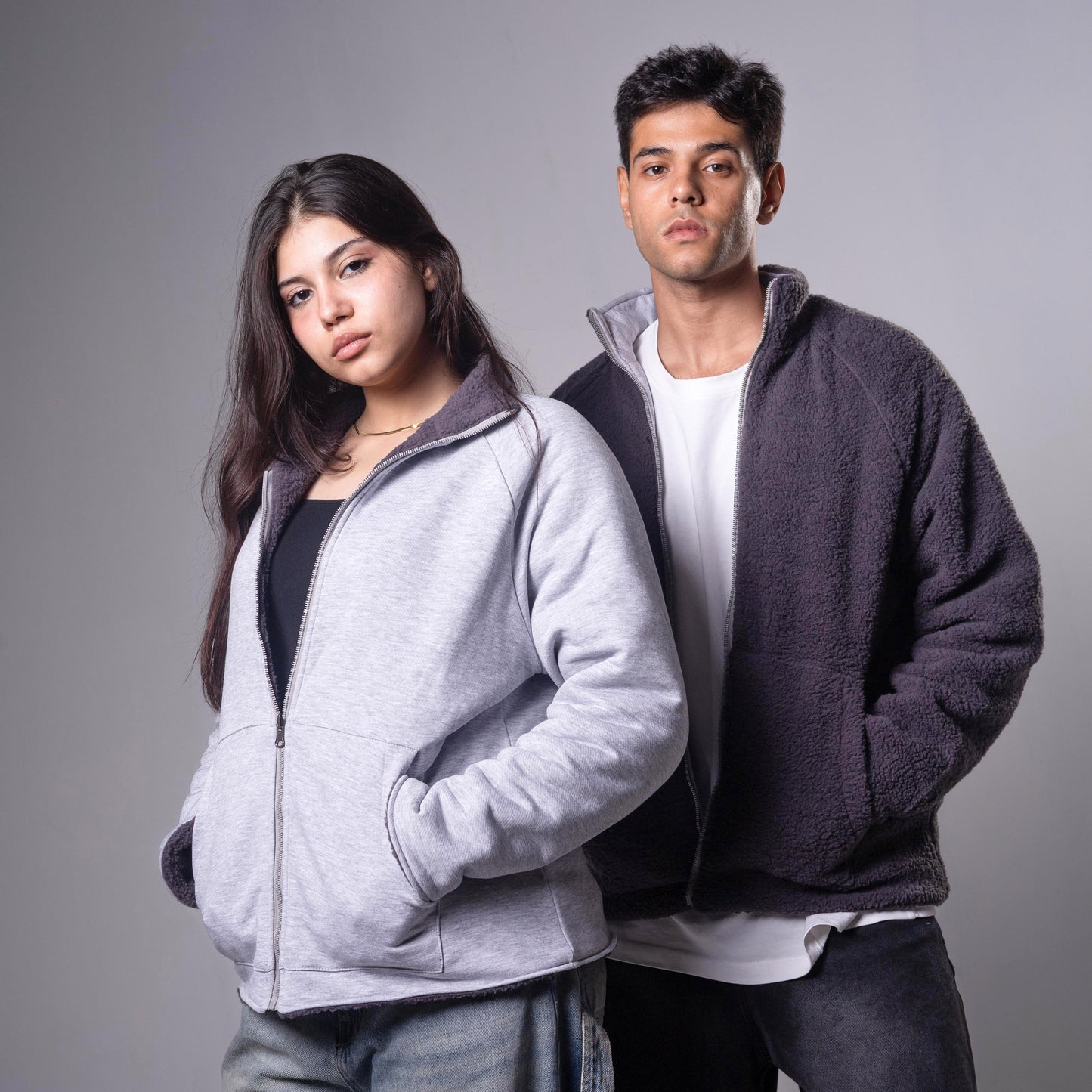 Grey Double Face Jacket