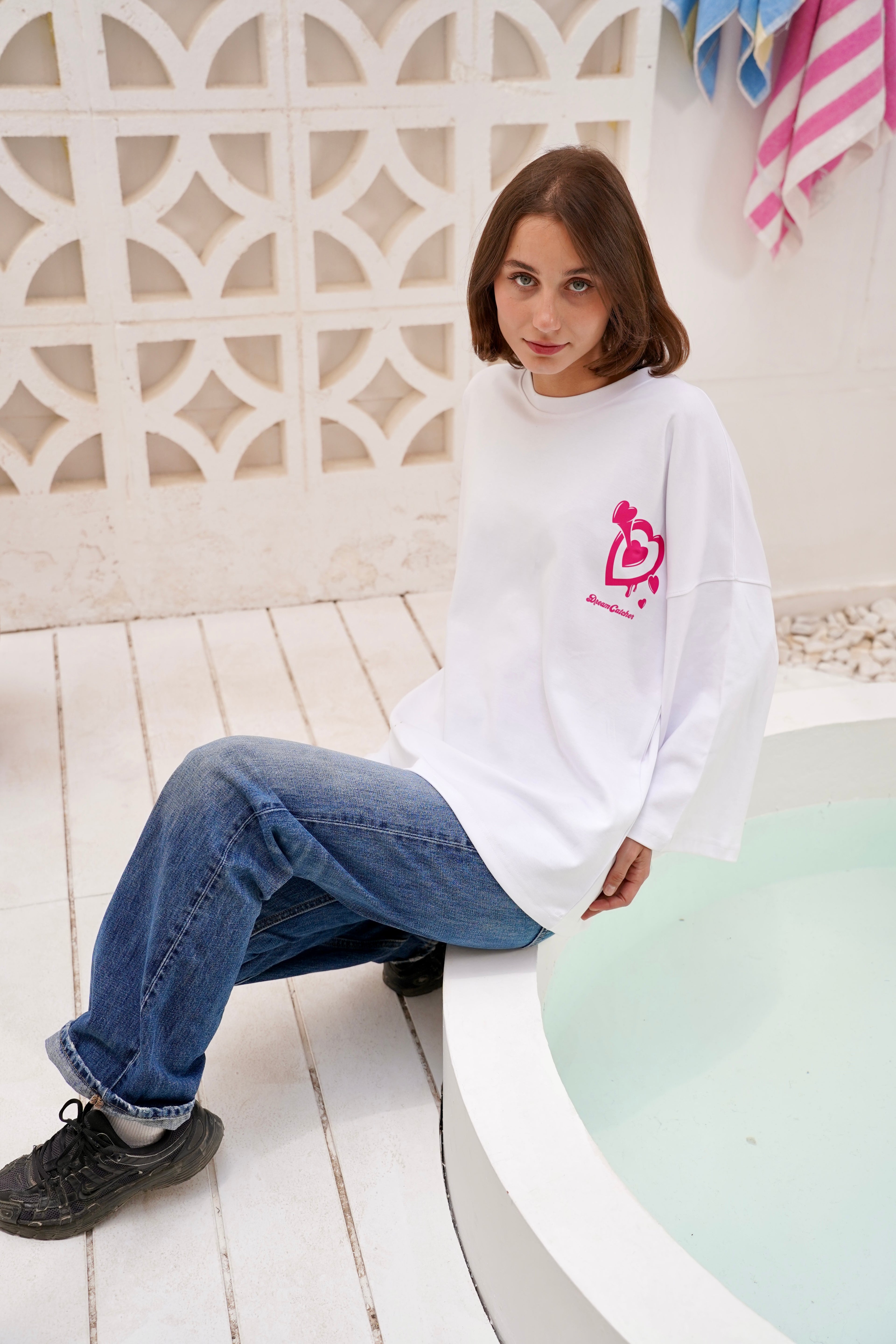 White Modest Oversized Tees