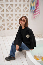 Black Modest Oversized Tees