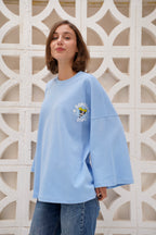 Baby Blue Modest Oversized Tees