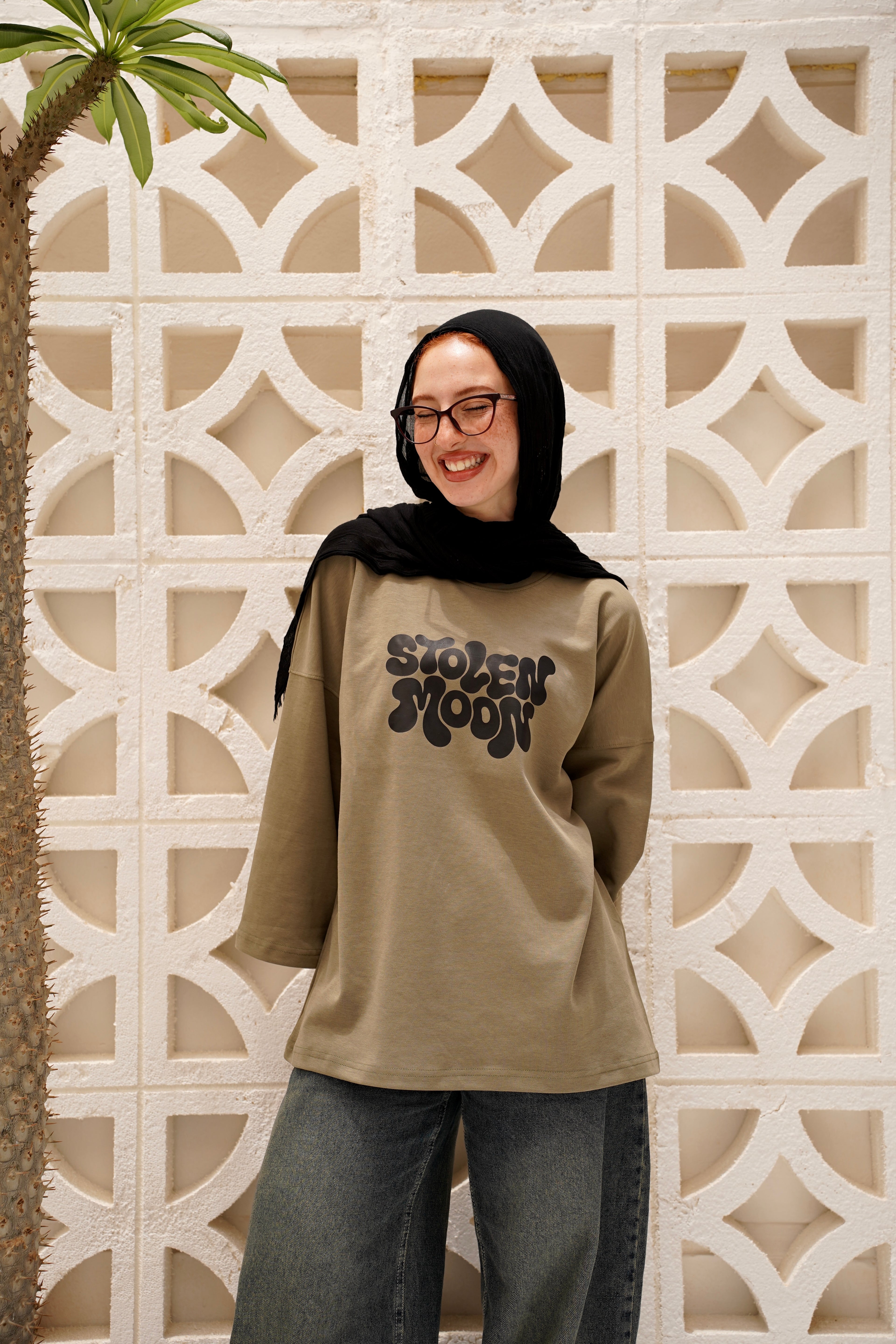 Muted Olive Modest Oversized Tees