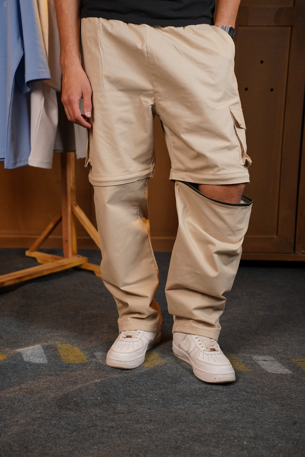 Beige Short-lon