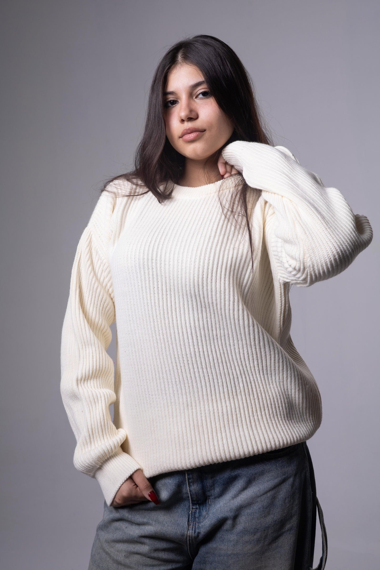 Cream Knitted Crewneck