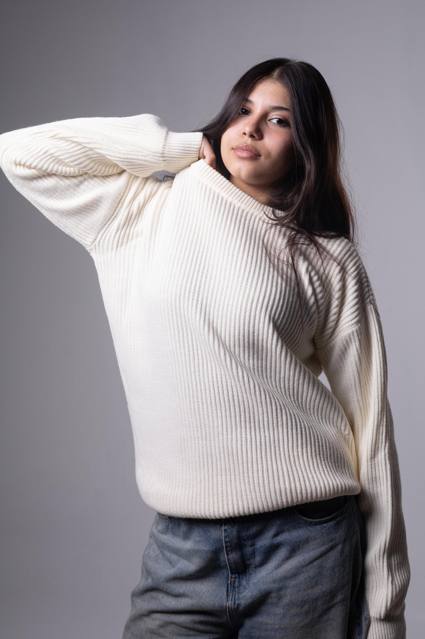 Cream Knitted Crewneck