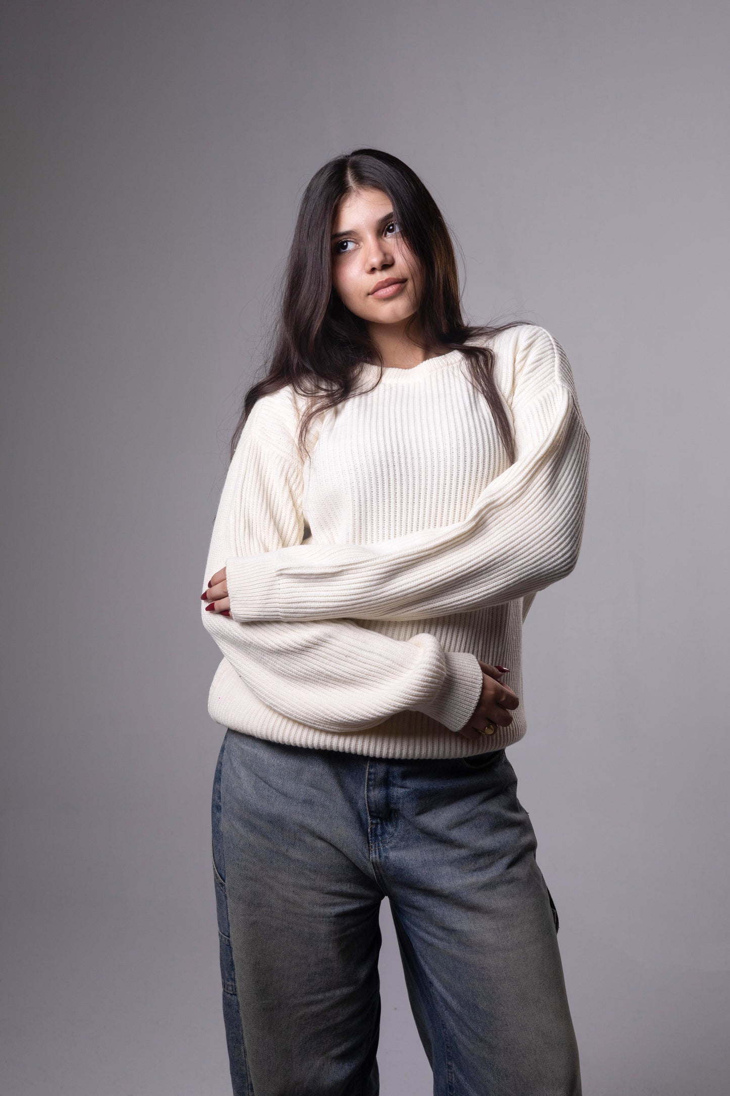 Cream Knitted Crewneck