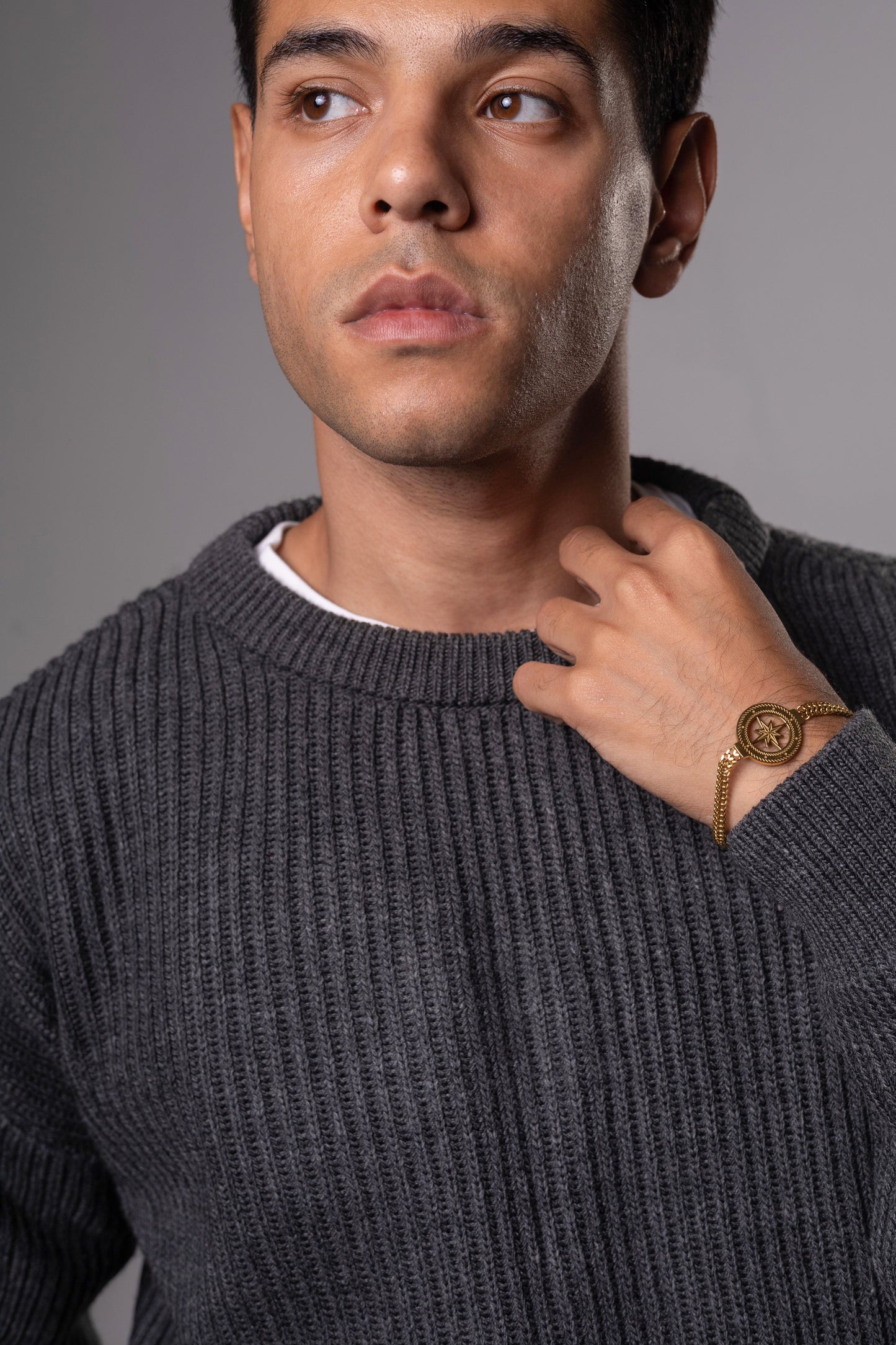 Dark Grey Knitted Crewneck