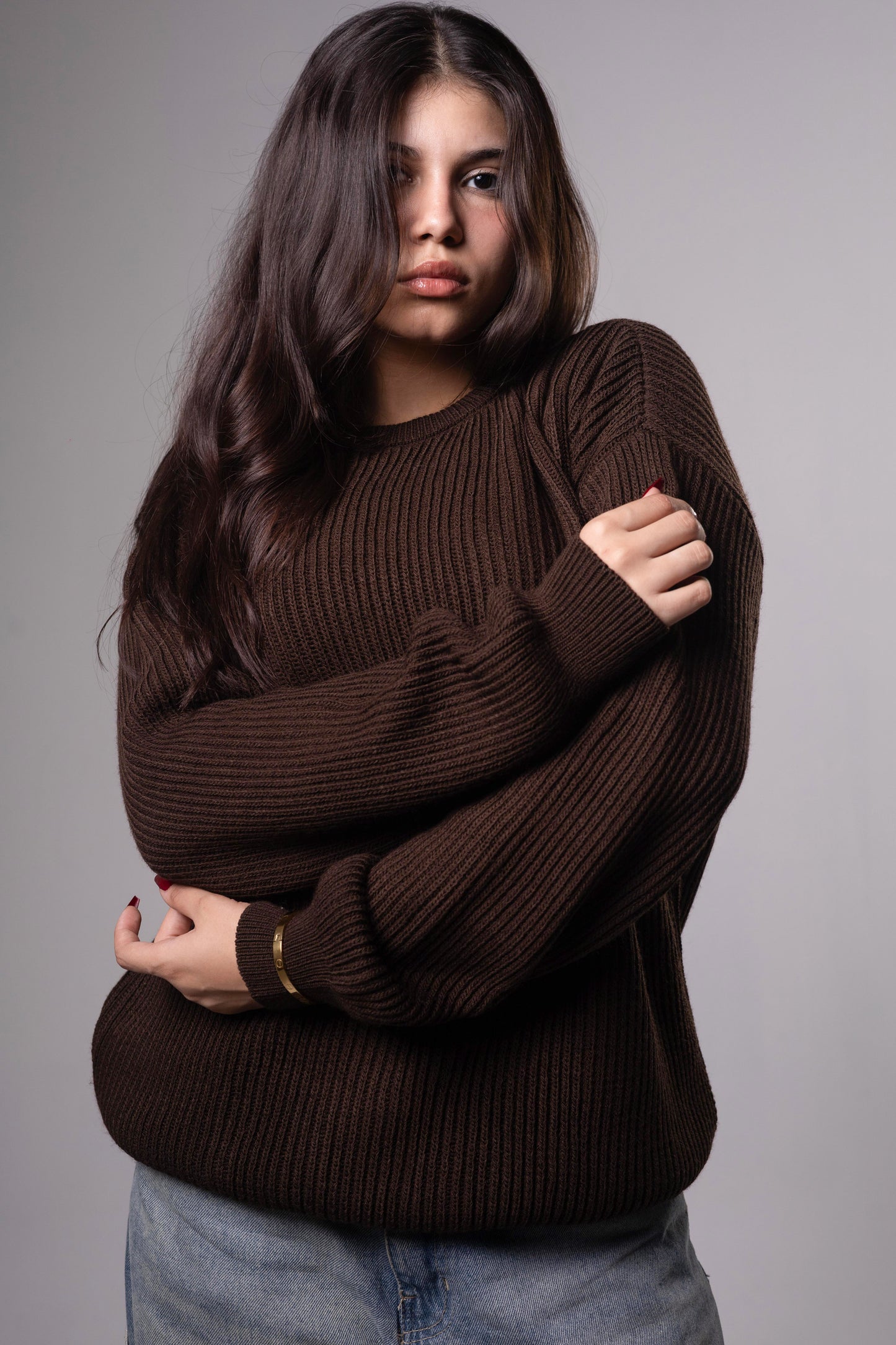 Brown Knitted Crewneck