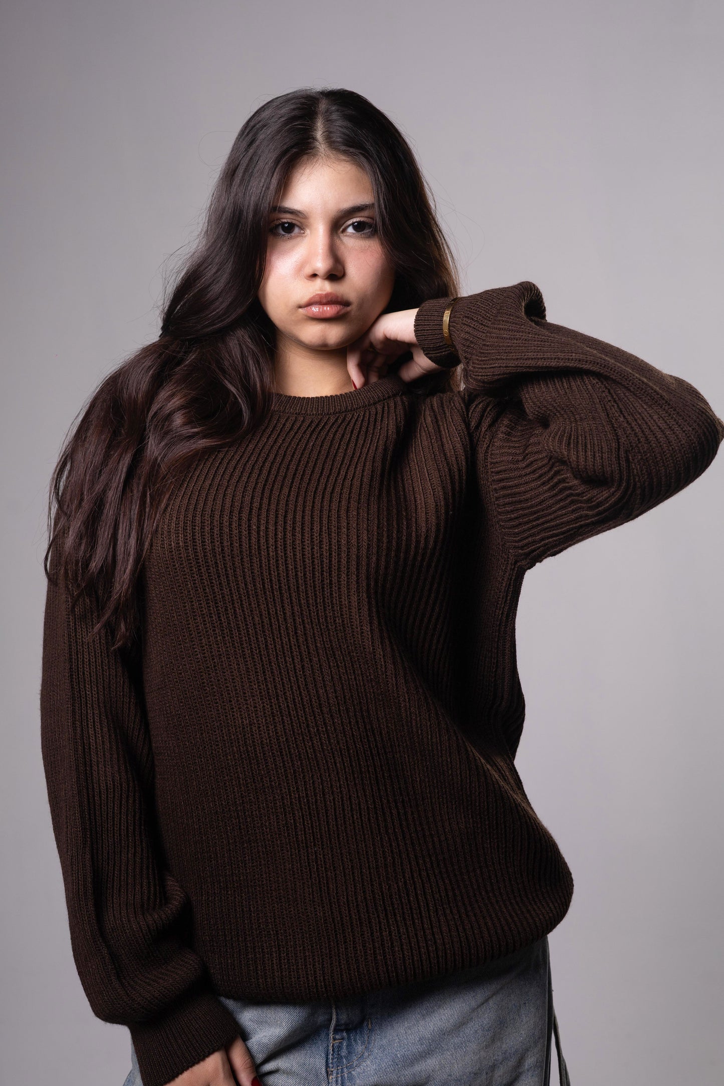 Brown Knitted Crewneck
