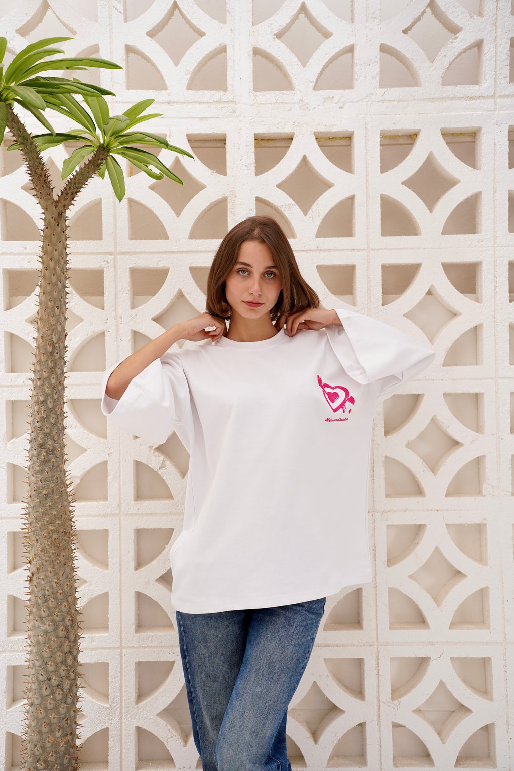 White Modest Oversized Tees
