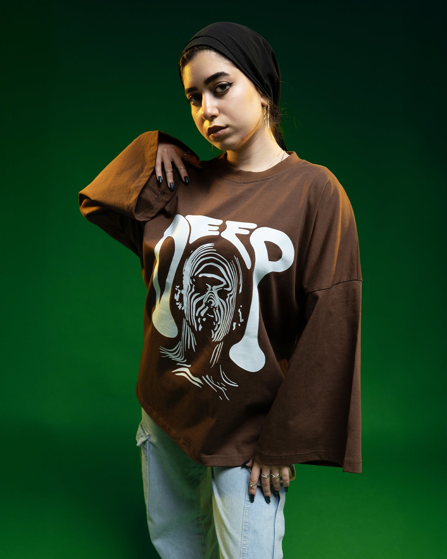 Deep Long Sleeve Oversized T-Shirt - DESHLO